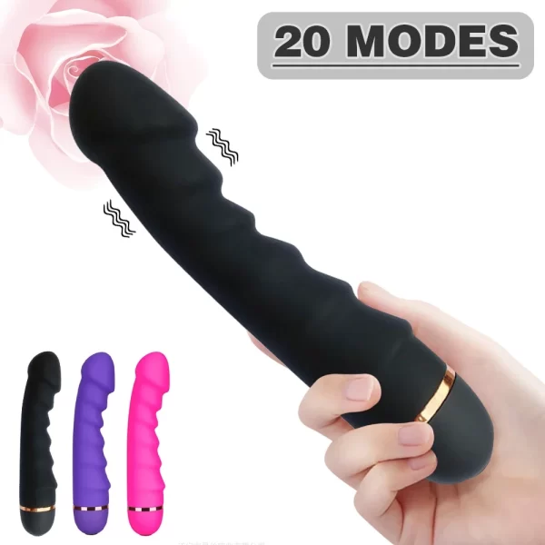 20 Modes Vibrator Soft Silicone Dildo